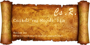 Csikány Rozália névjegykártya