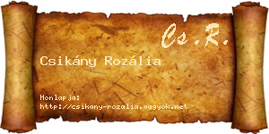 Csikány Rozália névjegykártya